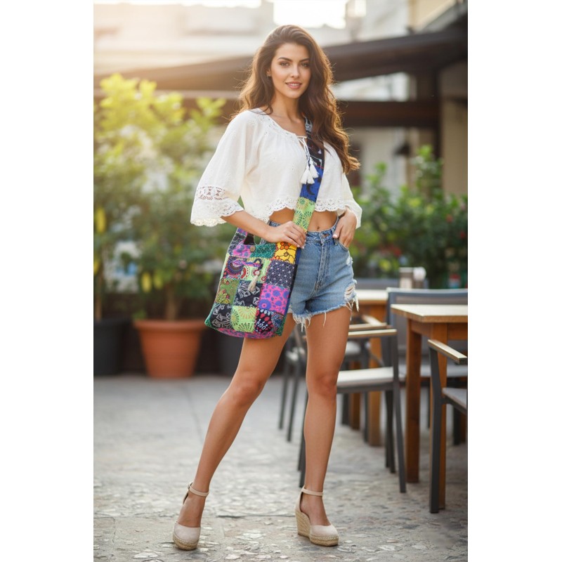 Handcrafted Patchwork Jogi Bag - Bohemian Hippie Style Crossbody B-13