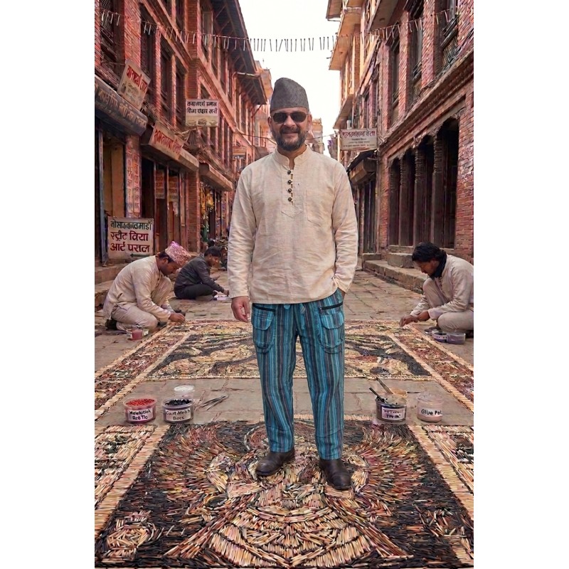 Balen Pant - Premium Striped Cotton Casual Balen Trousers Made in Nepal FSGI-64