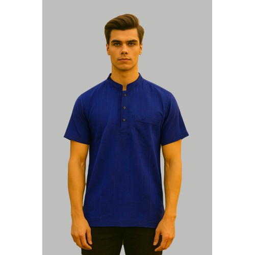 Men’s Half Sleeve Kurtha Shirt with Mandarin Neck | Casual & Smart Look CK-220A