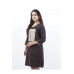 Brown & White Front Button Cotton Dress for Women – Elegant, Comfortable & Casual Fit BGHB-37
