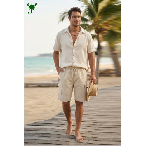 Eco-Friendly Men's Hemp Cargo Shorts | Casual Summer Half Pants HCT-06