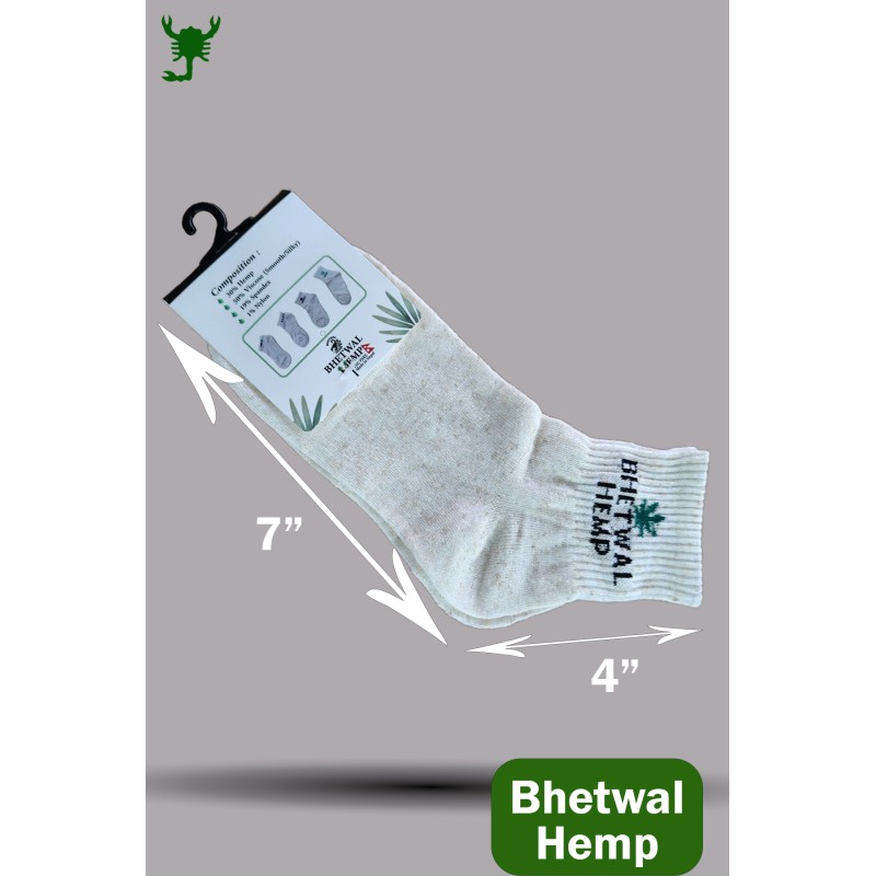 Bhetwal Hemp Unisex Eco-Friendly Crew Socks | Sustainable Natural Blend Half Socks BHS