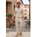 Organic Hemp Cargo Pants | Unisex Cream Drawstring Joggers HCT-04