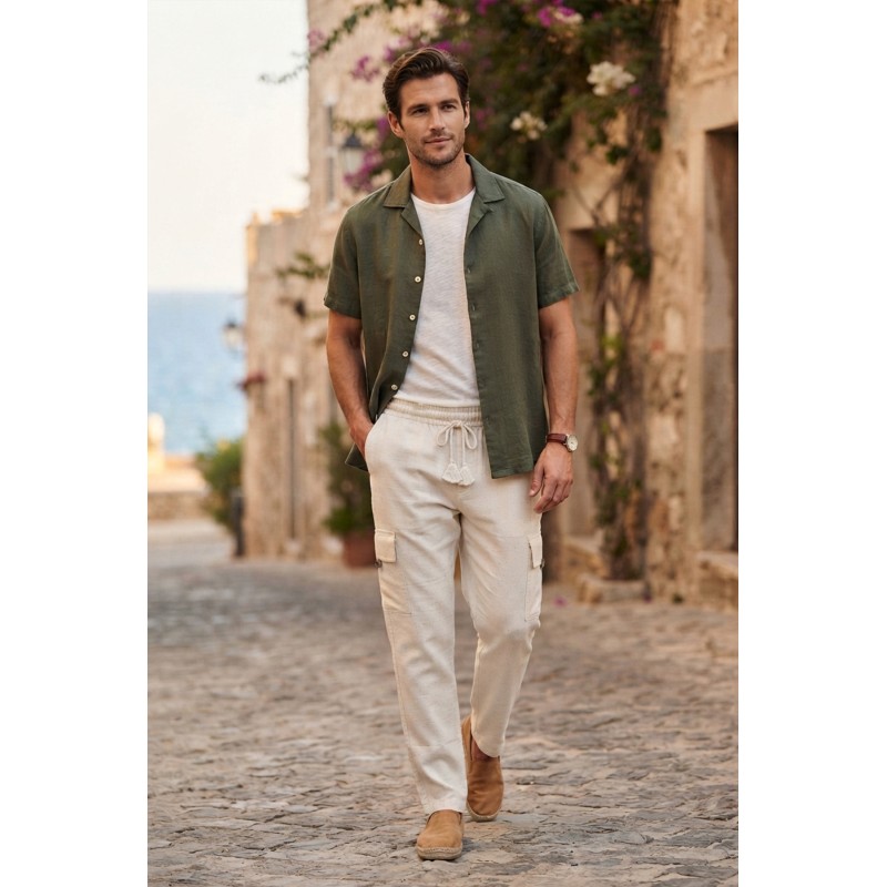 Unisex Eco-Friendly Hemp Cargo Pants | Casual Drawstring Trousers with Side Pockets HCT-07