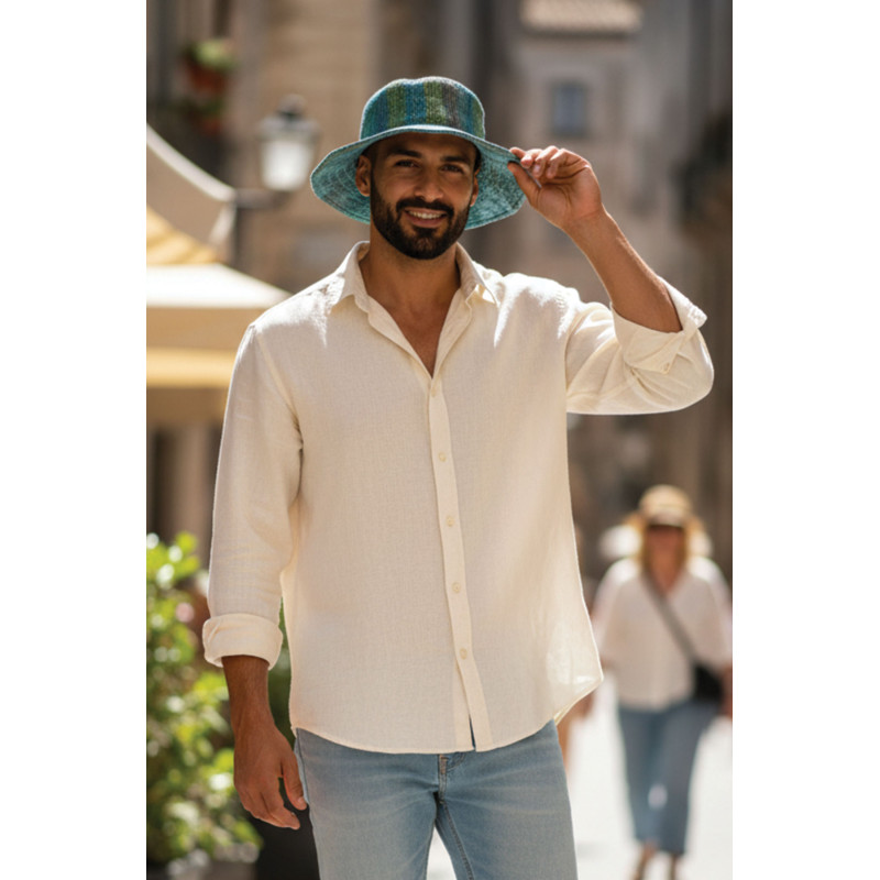 Handwoven Hemp & Cotton Hat from Nepal | Eco-Friendly Sun Hat H.C.H-03A