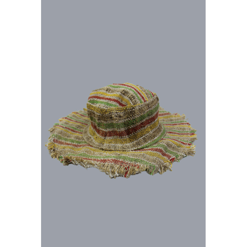 Eco-Friendly Handmade Hemp Sun Hat – Multicolor Boho Style, Nepal (H.H-03 C)