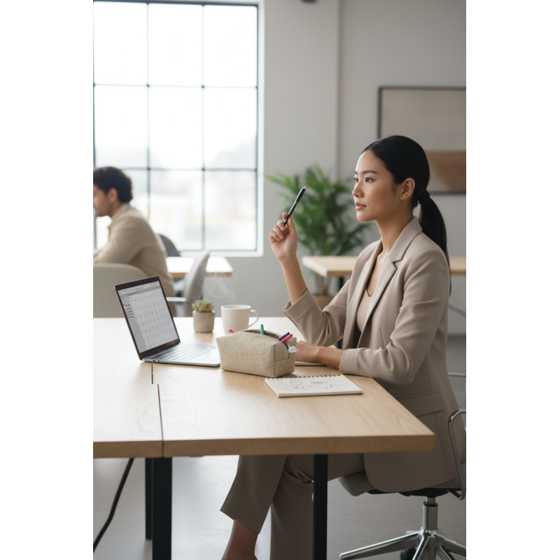 Natural Hemp Pencil Case | Sustainable & Eco-Friendly Zipper Pouch CM-01