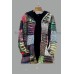 Bohemian Patchwork Distressed Hoodie with Polar Fleece Lining CJF-01