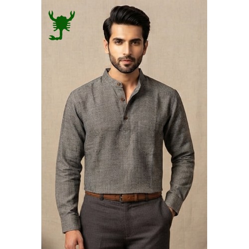 Men's Casual Solid Cotton Short Kurta | Mandarin Collar Kurti NT-04