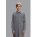 Men’s Solid Blue Long Kurta with Stand Collar Z-39