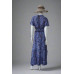 Women's Bohemian Maxi Dress – Flowy Tie Front with Slit DR-25