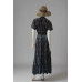Women's Bohemian Maxi Dress – Flowy Tie Front with Slit DR-25
