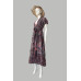 Women's Bohemian Maxi Dress – Flowy Tie Front with Slit DR-25