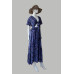 Women's Bohemian Maxi Dress – Flowy Tie Front with Slit DR-25