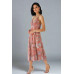 Women's Flowy Abstract Halter Maxi Dress – Summer Beach Dress DR-08