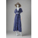 Women's Bohemian Maxi Dress – Flowy Tie Front with Slit DR-25