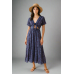 Women's Bohemian Maxi Dress – Flowy Tie Front with Slit DR-25