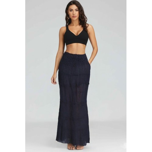 Women's Solid Cotton Maxi Skirt – Lightweight, Breathable & All-Day Comfort CS-01