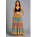 Women’s Colorful Patchwork Skirt – Boho Maxi with Tassels & Stretch Waist SK-05