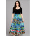 Colorful Tiered Patchwork Floral 7 Panel Overlock Cotton Silk Skirt - Boho Maxi SK-06