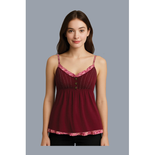 Women’s Casual Tank Top with Ruffled Straps