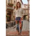 Unisex Multi-Print Patchwork Trousers – Comfortable Elastic Waist Cargo Style S-01