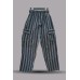 Unisex Multi-Stripe Cotton Cargo Pants | Sustainable Hand-Woven Utility Trousers CAM-05
