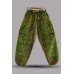 Green Mushroom Print Acid Wash Cargo Trousers | Boho Utility Pants FSGI-71