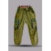 Boho Tribal Patchwork Brown Cargo Trousers | Ethnic Utility Pants FSGI-77