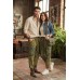 Boho Tribal Patchwork Brown Cargo Trousers | Ethnic Utility Pants FSGI-77