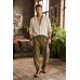 Boho Tribal Patchwork Brown Cargo Trousers | Ethnic Utility Pants FSGI-77