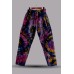 Hand-Woven Cotton Tie-Dye Bohemian Trousers for Women | Pink & Purple Artisanal Pants SW-08